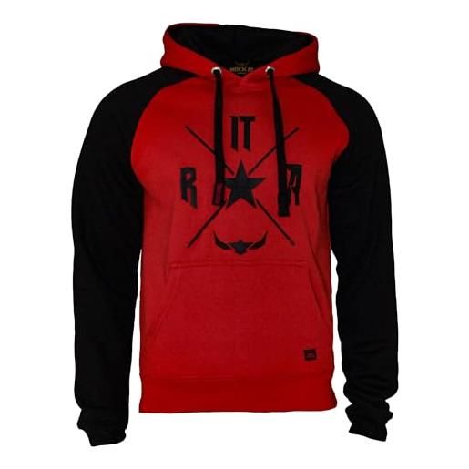 ROCK-IT Apparel hoody uomo raglan bicolore felpa con cappuccio urban streetstyle con cappuccio taglie s-5xl hoody senza cerniera hoody con interno in pile rosso l