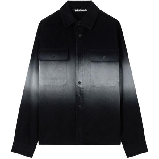 Palm Angels giacca-camicia con effetto sfumato - nero