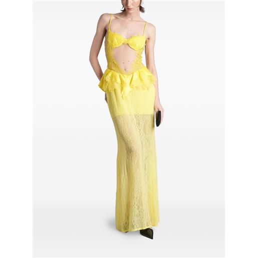 David Koma abito con balza in pizzo - giallo
