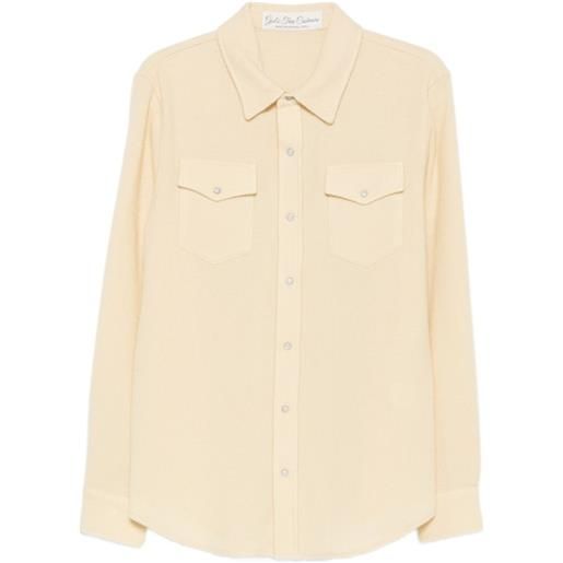 GOD'S TRUE CASHMERE camicia con lavorazione a nido d'ape - giallo