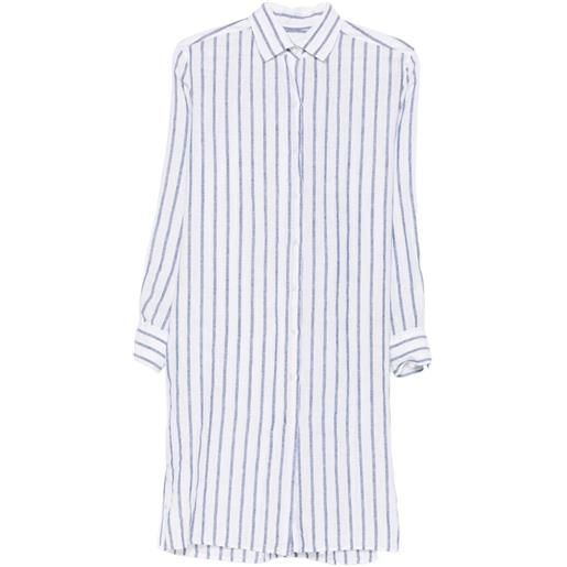 Xacus leandra striped mini dress - bianco