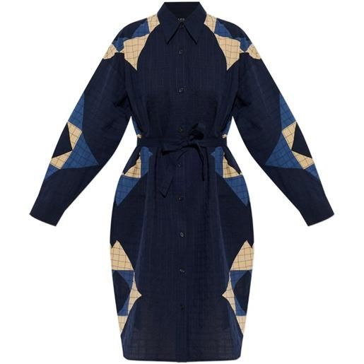 A.P.C. chemisier patchwork lace - blu