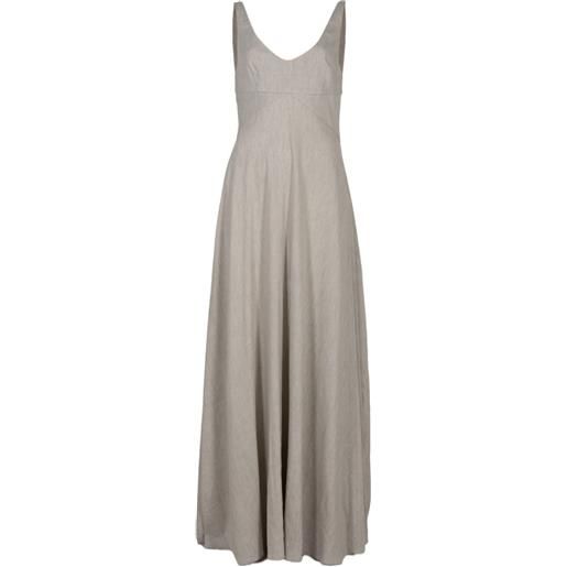 STAUD abito lungo madison con scollo a v - toni neutri