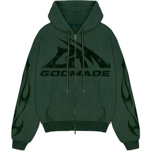 GODMADE felpa con stampa - verde
