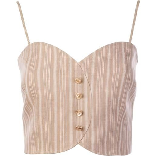 HEVRON grace striped button-front top - toni neutri