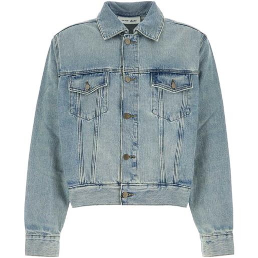 FEAR OF GOD ESSENTIALS giacca denim essentials con applicazione logo - blu