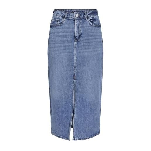 Vila vijaf hw midi skirt-noos gonna in jeans, denim blu medio. Dettagli: lavato mbd-011, 48 donna