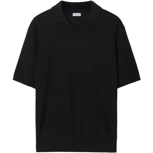 Burberry polo con scollo a v - nero