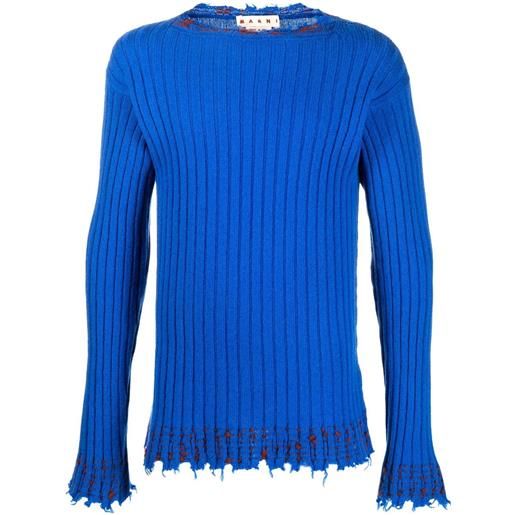 Marni maglione a coste - blu