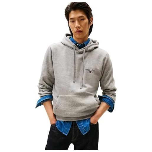 Tommy Hilfiger felpa con cappuccio da uomo brand love small hilfiger mw0mw41429, blu, xxl, blu (cielo del deserto), xxl