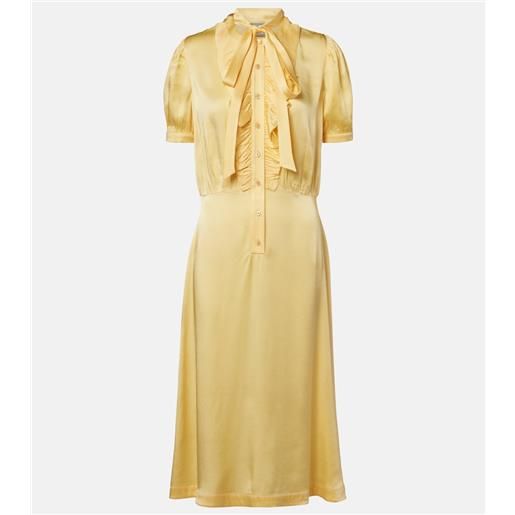 Prada abito midi in raso con fiocco