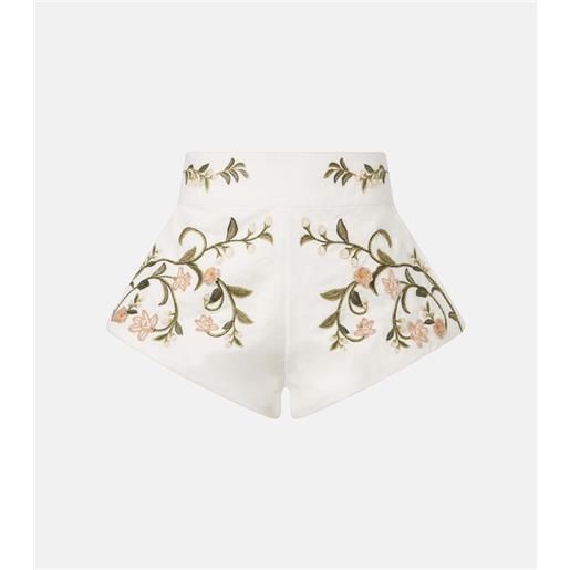 Agua by Agua Bendita shorts gatti in lino con ricamo