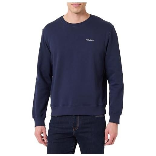 Pepe Jeans felpa da uomo m basic sweat, blu (navy), s, blu (navy), s