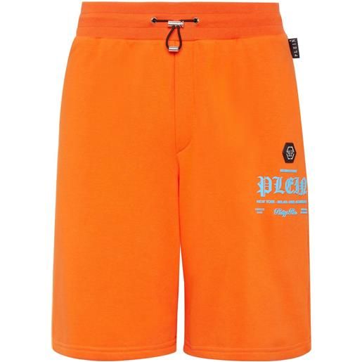 Philipp Plein shorts sportivi con stampa - arancione