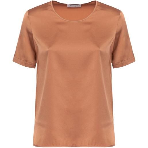 Kangra satin-finish short-sleeve blouse - arancione