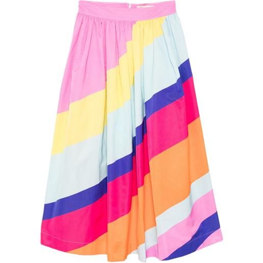 Mira Mikati gonna lunga plissettata a righe - rosa