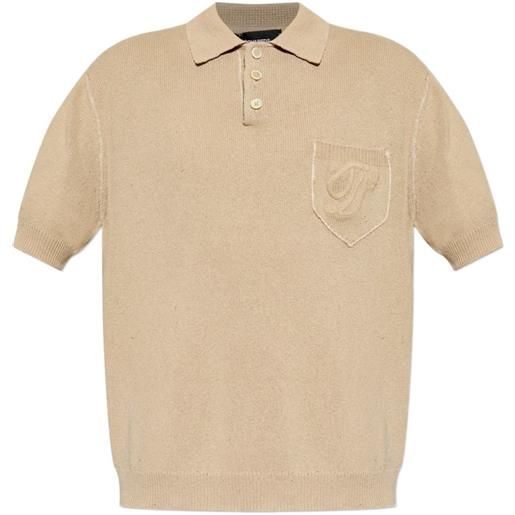 DSQUARED2 polo con logo ricamato - toni neutri