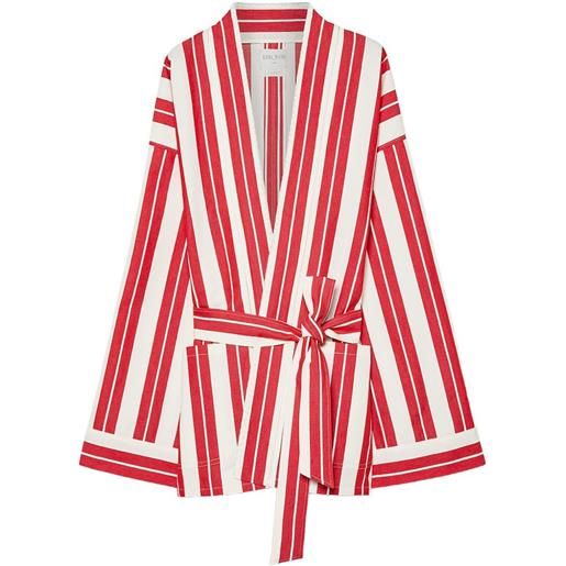 Forte Forte giacca a righe con cintura - rosso