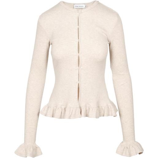 Ioana Ciolacu blusa con ruches - toni neutri