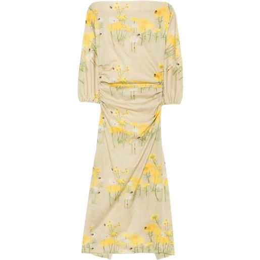 Bernadette abito midi shara a fiori - giallo