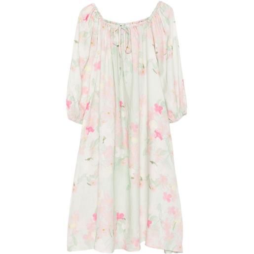Bernadette abito midi bonnie a fiori - verde