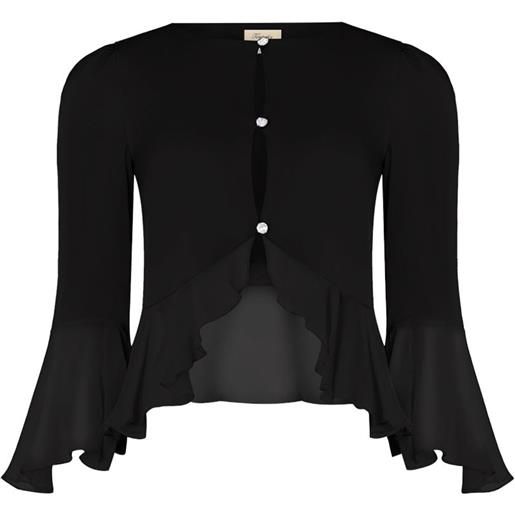 Temperley London giacca leilani con ruches - nero
