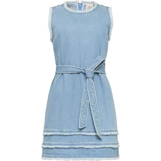 Cinq A Sept abito mindie con frange - blu