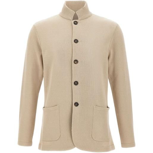 Eleventy cardigan a collo alto - toni neutri