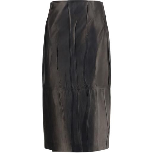 Ermanno Scervino gonna in pelle effetto stropicciato - nero