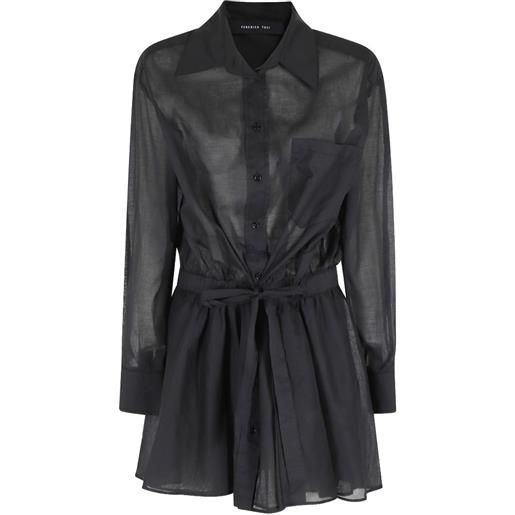 Federica Tosi drawstring-waist muslin dress - nero
