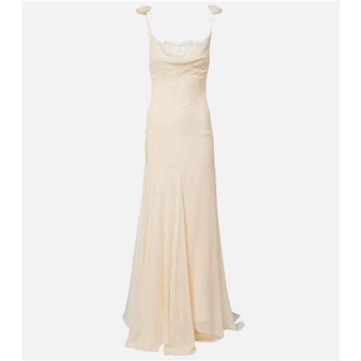 De La Vali sposa â abito lungo dia in chiffon di seta