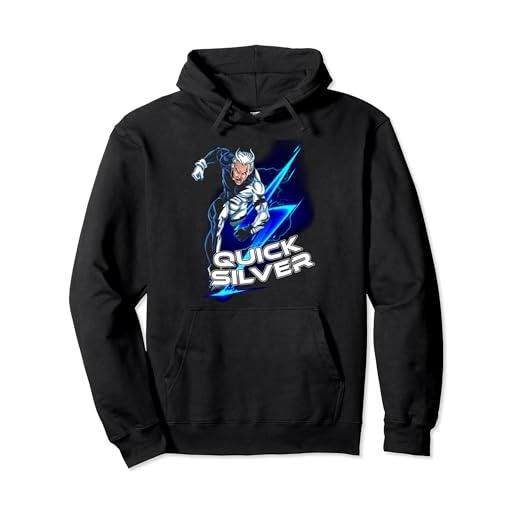 Marvel x-men quicksilver speeding sprint felpa con cappuccio