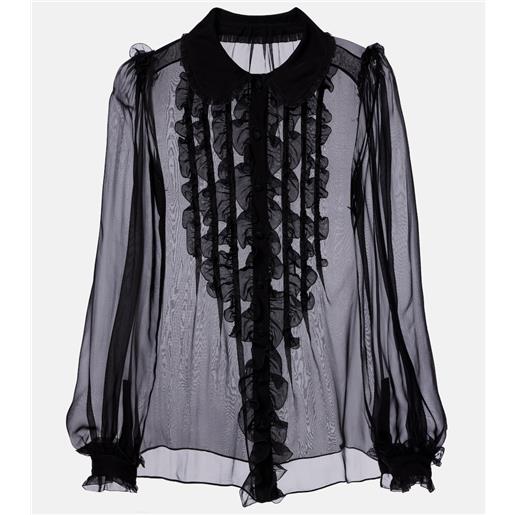 Dolce&Gabbana blusa in seta con volant