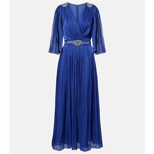 Costarellos abito lungo in georgette di lurex