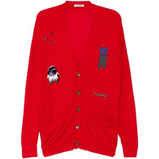Undercover cardigan con scollo a v - rosso