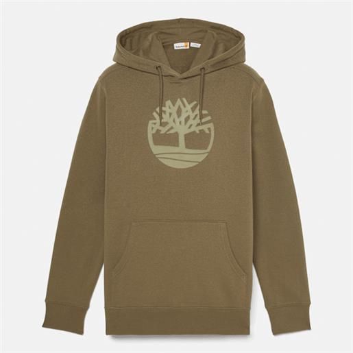 Timberland - felpa con cappuccio e logo ad albero kennebec river da uomo in verde, uomo, verde, taglia: xxl