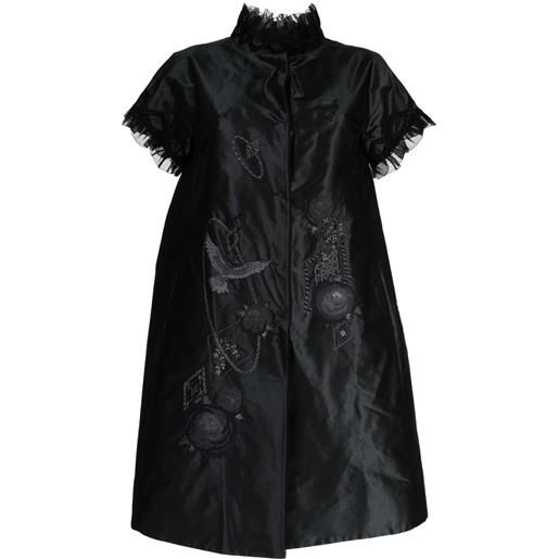 SHIATZY CHEN cappotto con ruches - nero