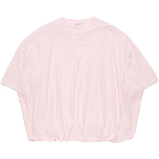 Acne Studios t-shirt oversize con applicazione logo - rosa