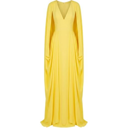 Gemy Maalouf abito lungo con scollo a v - giallo