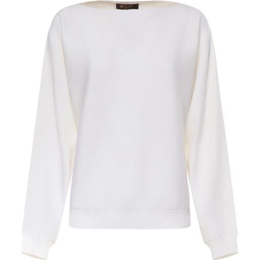 Loro Piana maglione con scollo a barca - bianco