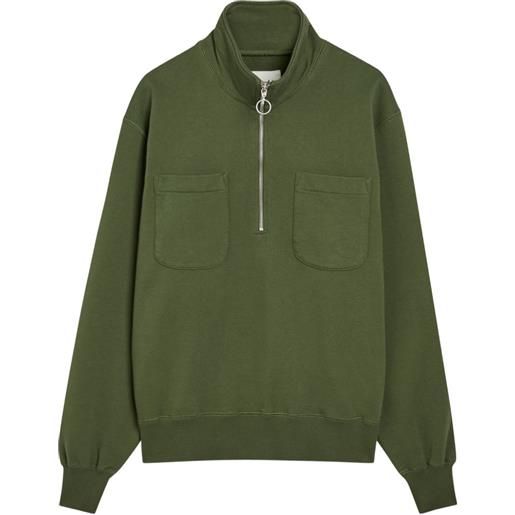 Drake's felpa con mezza zip - verde