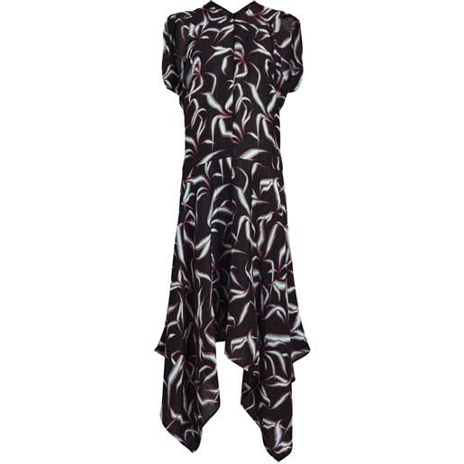 Proenza Schouler abito sybella midi asimmetrico - nero