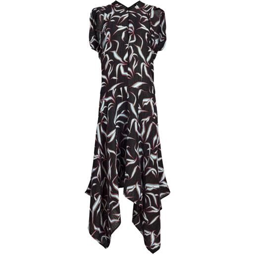 Proenza Schouler abito sybella midi asimmetrico - nero