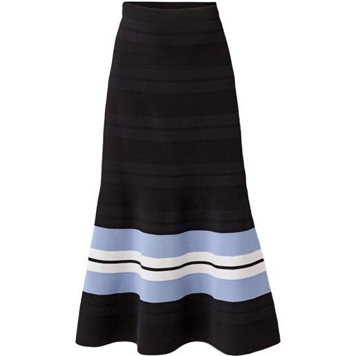 Carolina Herrera gonna midi a righe - nero