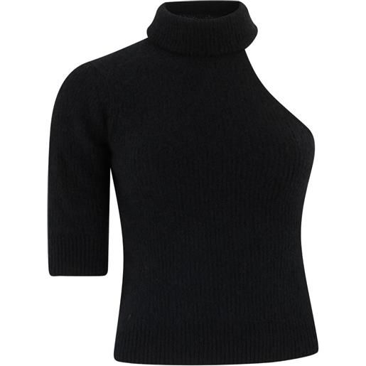 Roberto Collina maglione a collo alto monospalla - nero