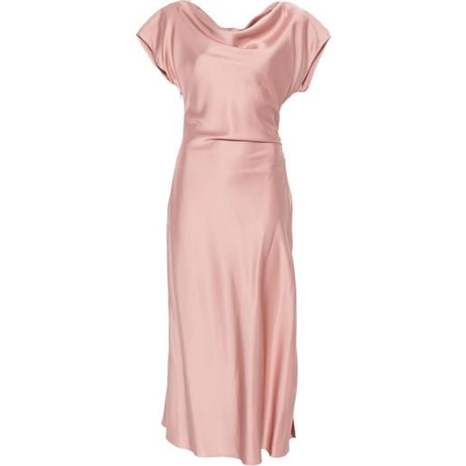 LIU JO abito midi con ruches - rosa