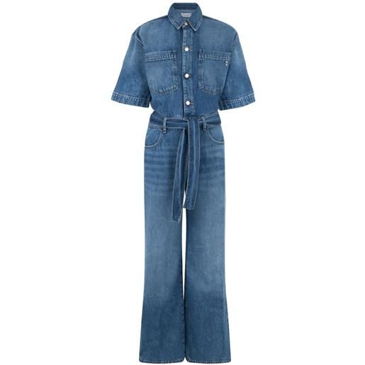 ICON DENIM tuta intera duna denim a maniche corte - blu