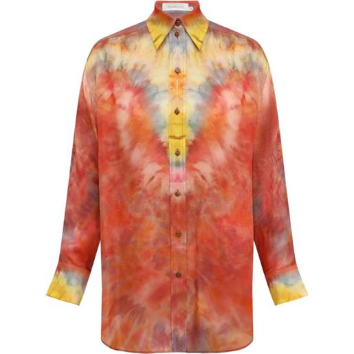 ZIMMERMANN camicia alchemy con fantasia tie dye - arancione