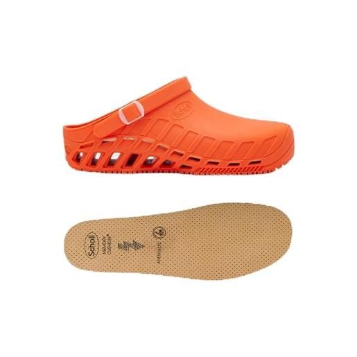 Scholl clog evo arancione solette antistatiche in memory cushion per clog evo - arancione/marrone