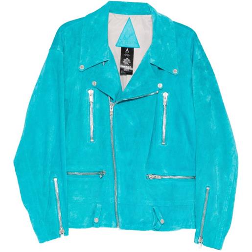A LEATHER giacca in pelle - blu